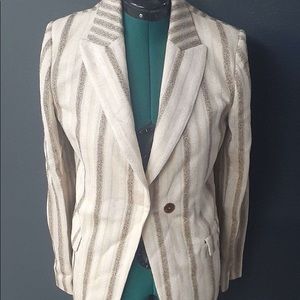 SIZE 40 MISSONI WOMENS GOLD STRIPED BLAZER